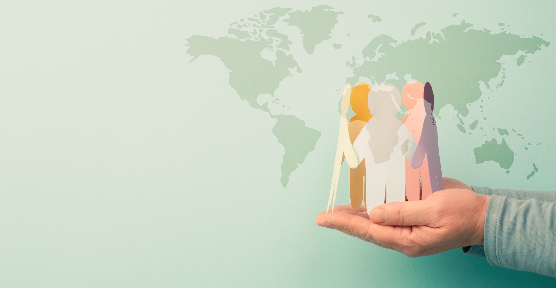 Humanitarian aid, human rights, friendship and respect, support and justice, multicultural team, no discrimination and racism